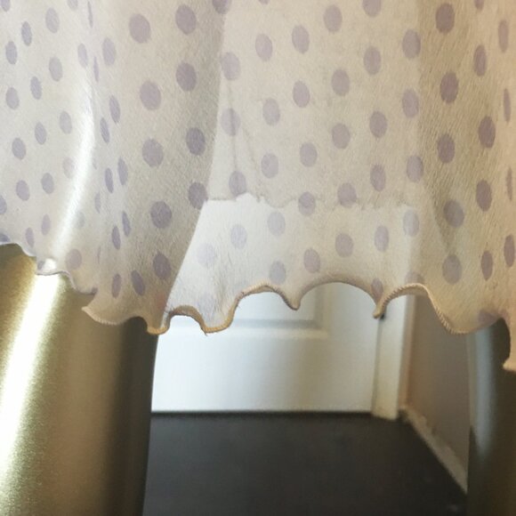 MARY GREEN Sheer Silk Lavender Polka Dot Nightgown  ၄၃   NEW WITH TAGS! - Picture 5 of 13